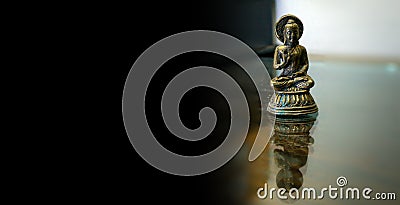 A beautiful and rare museum piece antique Bronze Burmese Buddha Statue. Editorial Stock Photo