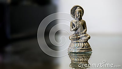A beautiful and rare museum piece antique Bronze Burmese Buddha Statue Editorial Stock Photo