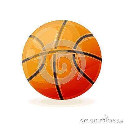 Beautiful realistic classic, basketball ball, for playing. Vector Illustration