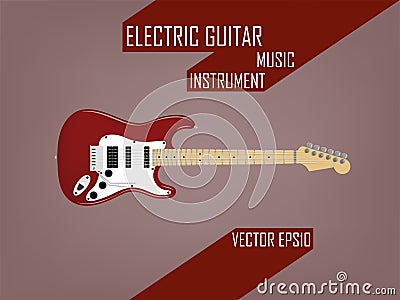 Beautiful realistic design set of electric guitar,music instrument vector concept Vector Illustration