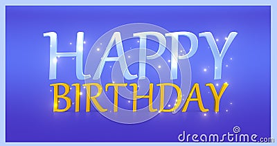 Beautiful realistic happy birthday banner design Stock Photo