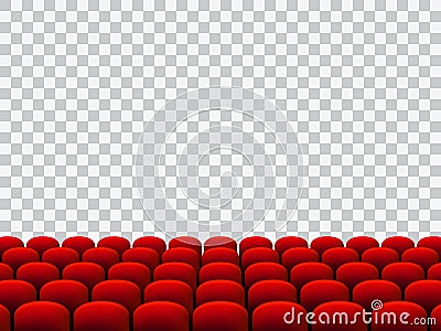 Beautiful red cinema or theatre seats vector on transparent background Vector Illustration