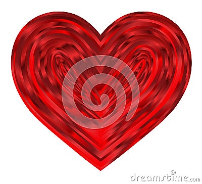 Beautiful red hearts inside Valentine`s hearts Vector Illustration