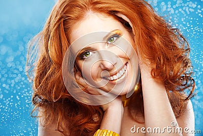 Beautiful redheaded girl Stock Photo