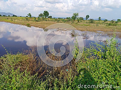 This is the beautiful reflection cloudy sky Stock Photo