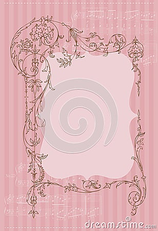 Beautiful Retro Card with photo frame Vector Illustration