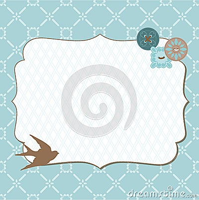 Beautiful Retro Card with photo frame Vector Illustration