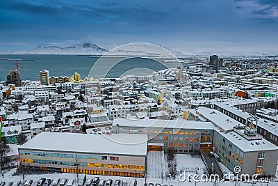 Beautiful Reykjavik city skyline Stock Photo