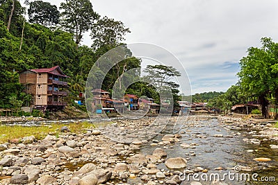 Bukit Lawang at the river Stock Photo