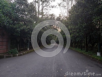 Beautiful Road in AlZaytun Campus Indramayu Stock Photo