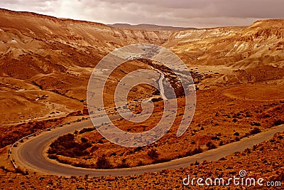 Beautiful road in the desert, landscape Stock Photo