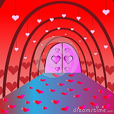 Beautiful road love Vector Illustration