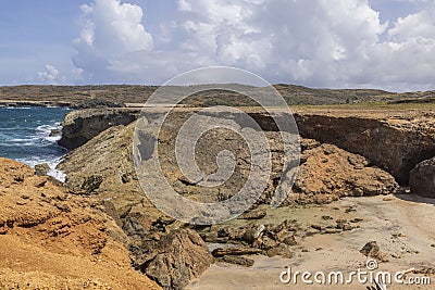 Beautiful rocky coastline natural landscape view. Atlantic Ocean, Stock Photo