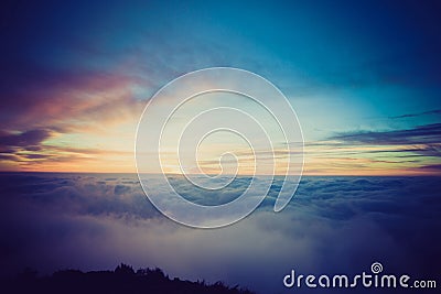 Beautiful rolling clouds and sunrise Stock Photo