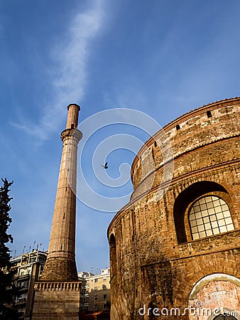 Beautiful Roman Rotunda temple in Thessaloniki from 306. AD now an Orthodox Christian church Stock Photo