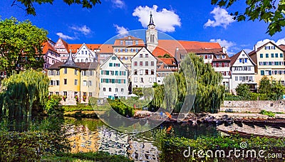 Beautiful romanric medieval town Tubingen , Germany Editorial Stock Photo