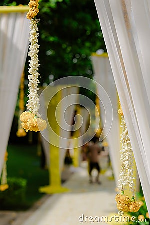 Beautiful romantic elegant wedding decor for a luxury dinner in Italy, Stock Photo