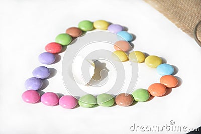 Beautiful romantic multicolor heart on a white background. Stock Photo