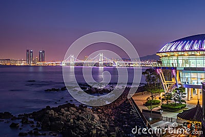 Romantic night at Nurimaru APEC House Editorial Stock Photo