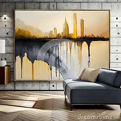 Beautiful room interior - ai generated image Stock Photo