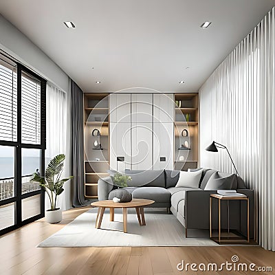 Beautiful room interior - ai generated image Stock Photo