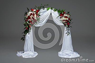 Flower arch wedding decoration Stock Photo