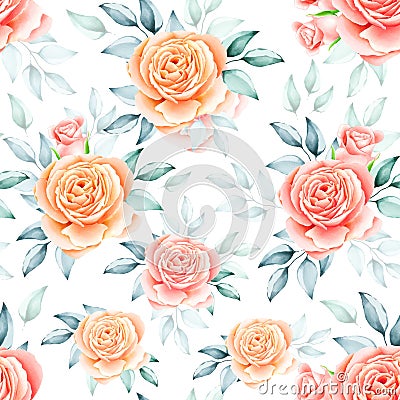 Beautiful roses seamless pattern Vector Illustration