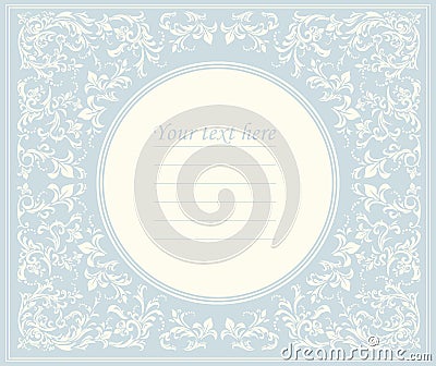 Beautiful round frame with classic ornament Vector Illustration