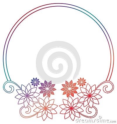 Beautiful round gradient frame. Raster clip art. Stock Photo