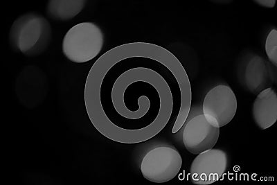 Bokeh round grey on black background Stock Photo