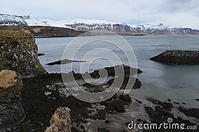 Beautiful Rugged Coastline of Hellnar Iceland Stock Photo