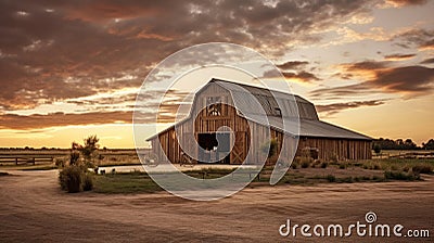 Beautiful rustic barn in a farm Stock Photo