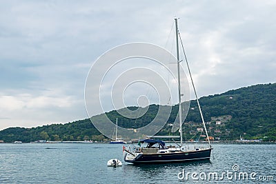 Beautiful Sailing Ship in Porto Venere, La Spezia, Italy Editorial Stock Photo