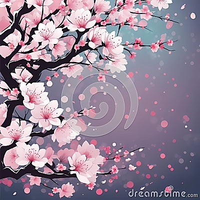 Beautiful Sakura Background Stock Photo