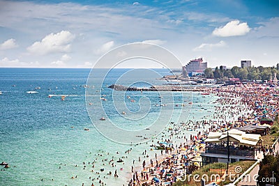 Beautiful sand beach in Costinesti, Constanta, Romania Stock Photo