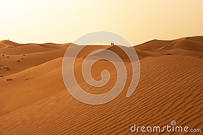 Beautiful sand dunes in the Sahara desert Stock Photo