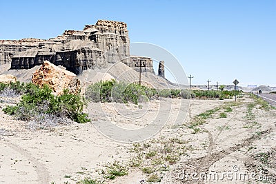 Beautiful sandstone rock formations along scenic state route 24 in Utah, USA Editorial Stock Photo