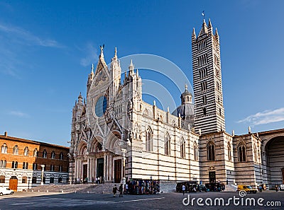 Beautiful Santa Maria Cathedral in Siena, Tuscany Editorial Stock Photo