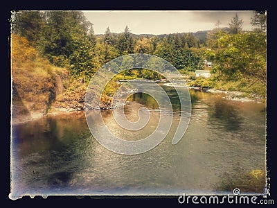 Beautiful santiam river in Gates, Oregon. Stock Photo