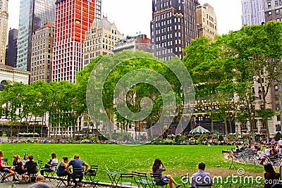 Beautiful scene in Bryant Park ,Manhattan in Newyork Editorial Stock Photo