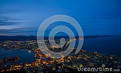 Beautiful scene in Hakodate Japan Editorial Stock Photo