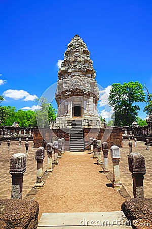Beautiful scene of Sadok Kok Thom Historical Park Stock Photo