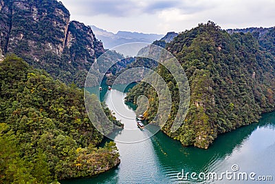 Beautiful scenery of Baofeng lake and mountain in China Stock Photo
