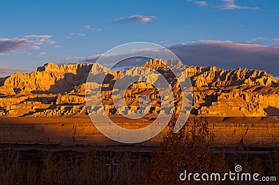 Zhada Soil Forest and Ruins of Guge Kingdom Stock Photo