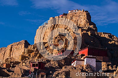 Zhada Soil Forest and Ruins of Guge Kingdom Stock Photo