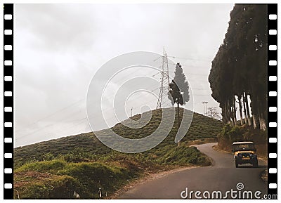 Beautiful scenery of darjeeling hill station town tea gardens Editorial Stock Photo