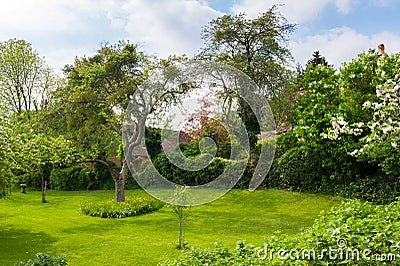 Beautiful scenery of a garden Stock Photo