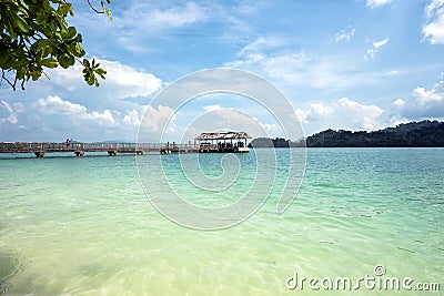 Jetty at Pulau Beras Basah, Langkawi, Malaysia. Editorial Stock Photo