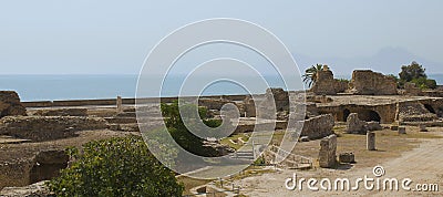 Beautiful scenery of the ruins of Carthage. Stock Photo