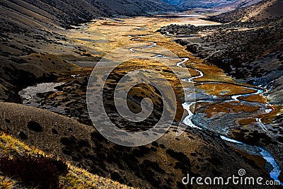 The Beautiful Scenery: Travelling in Tibet Stock Photo